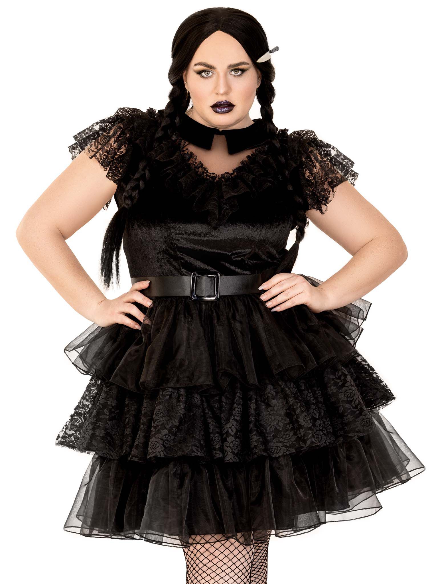 Gothic Rebel Costume Dress, Black, hi-res image number 0