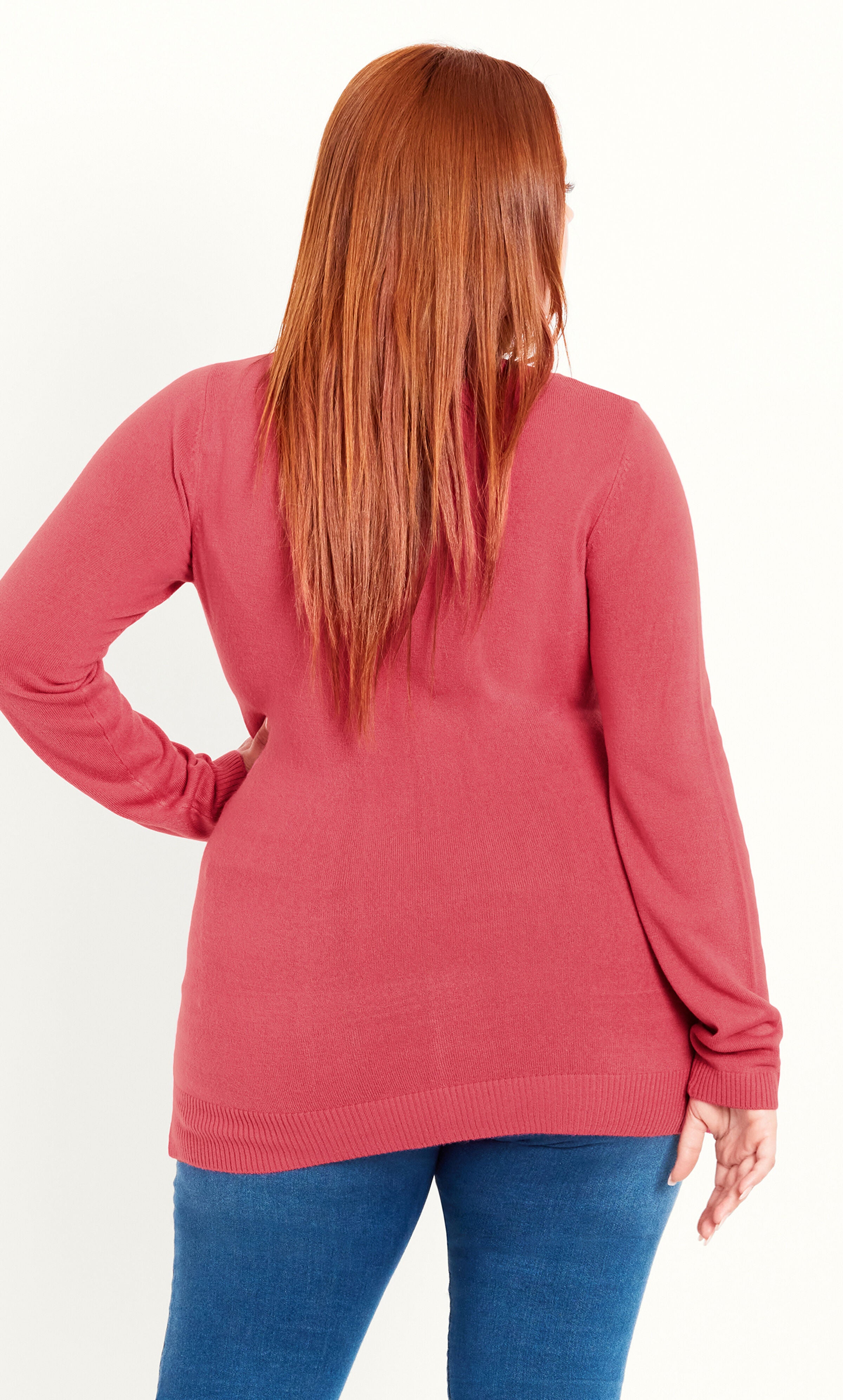 V Neck Sweater - pink, , alternate image number 2