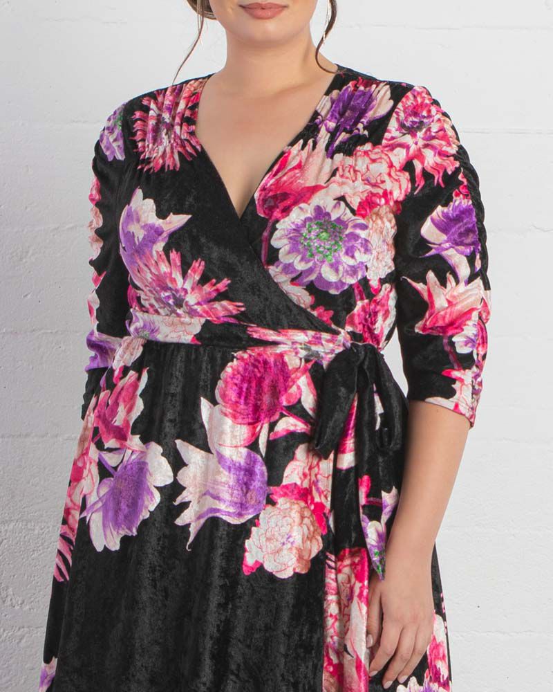 Cara Velvet Wrap Dress, , alternate image number 4