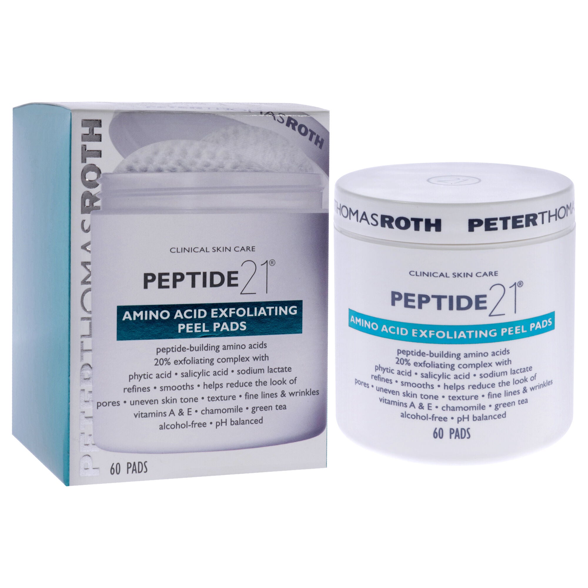 Peptide 21 Amino Acid Exfoliating Peel Pads by Peter Thomas Roth for Unisex - 60 Count Pads, See Description, alternate image number 2