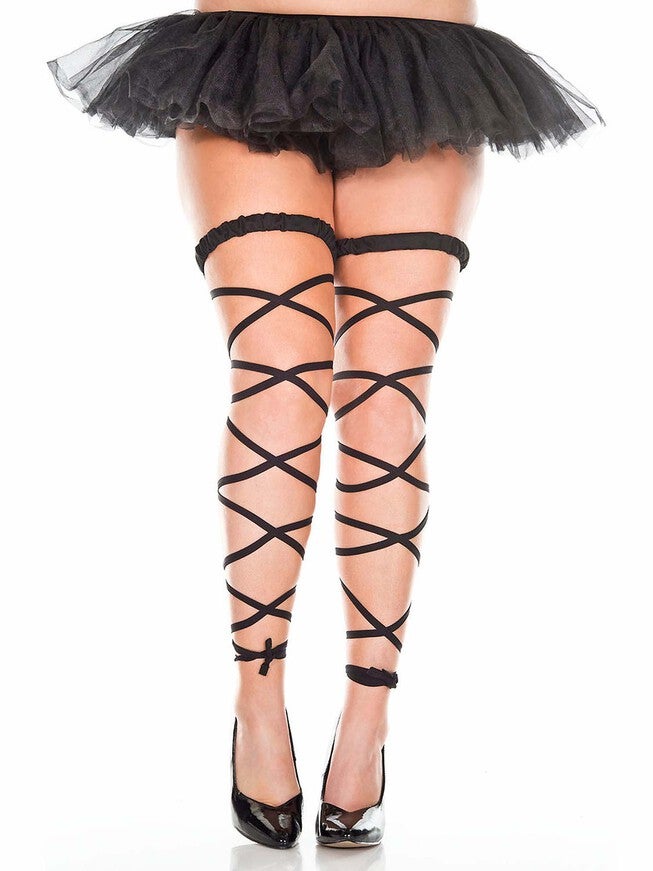 Elastic Leg Wrap Festival Accessory, Black / black, hi-res image number 0