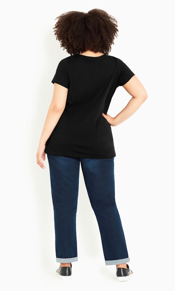 Cotton Gather V Top - black, , alternate image number 3