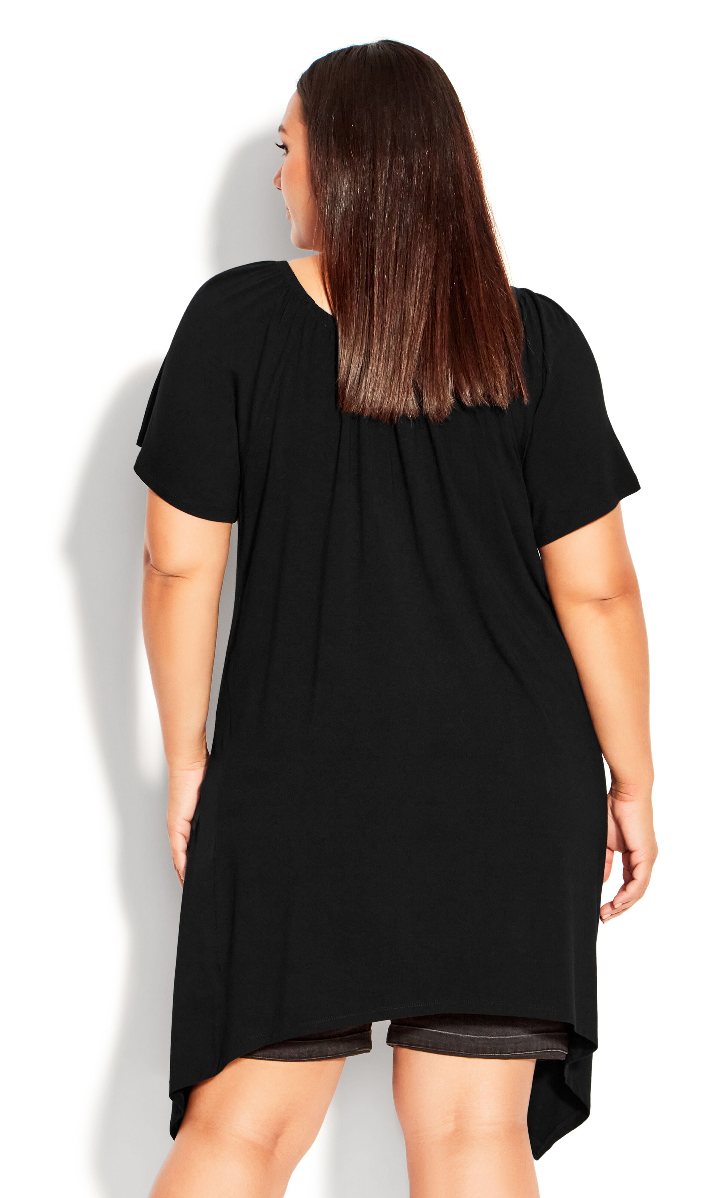 Hanky Hem Plain Tunic - black, , alternate image number 2