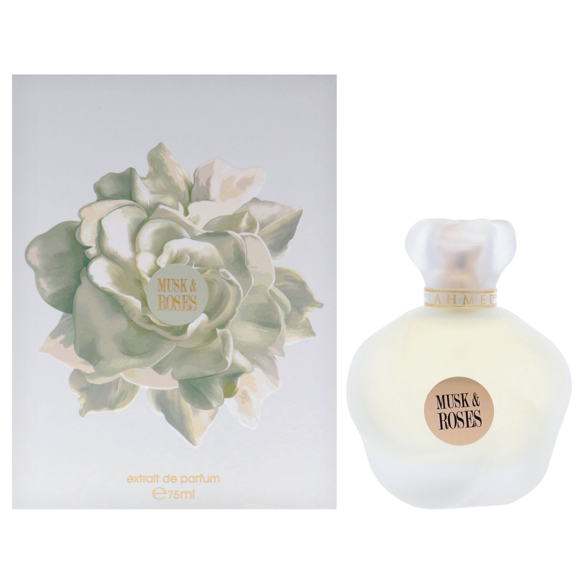 Musk and Roses by Ahmed Al Maghribi for Unisex - 2.53 oz Extrait De Parfum Spray, Clear, hi-res image number 0