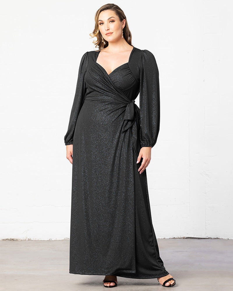 Modern Muse Wrap Gown, Imperial Plum, hi-res image number 0