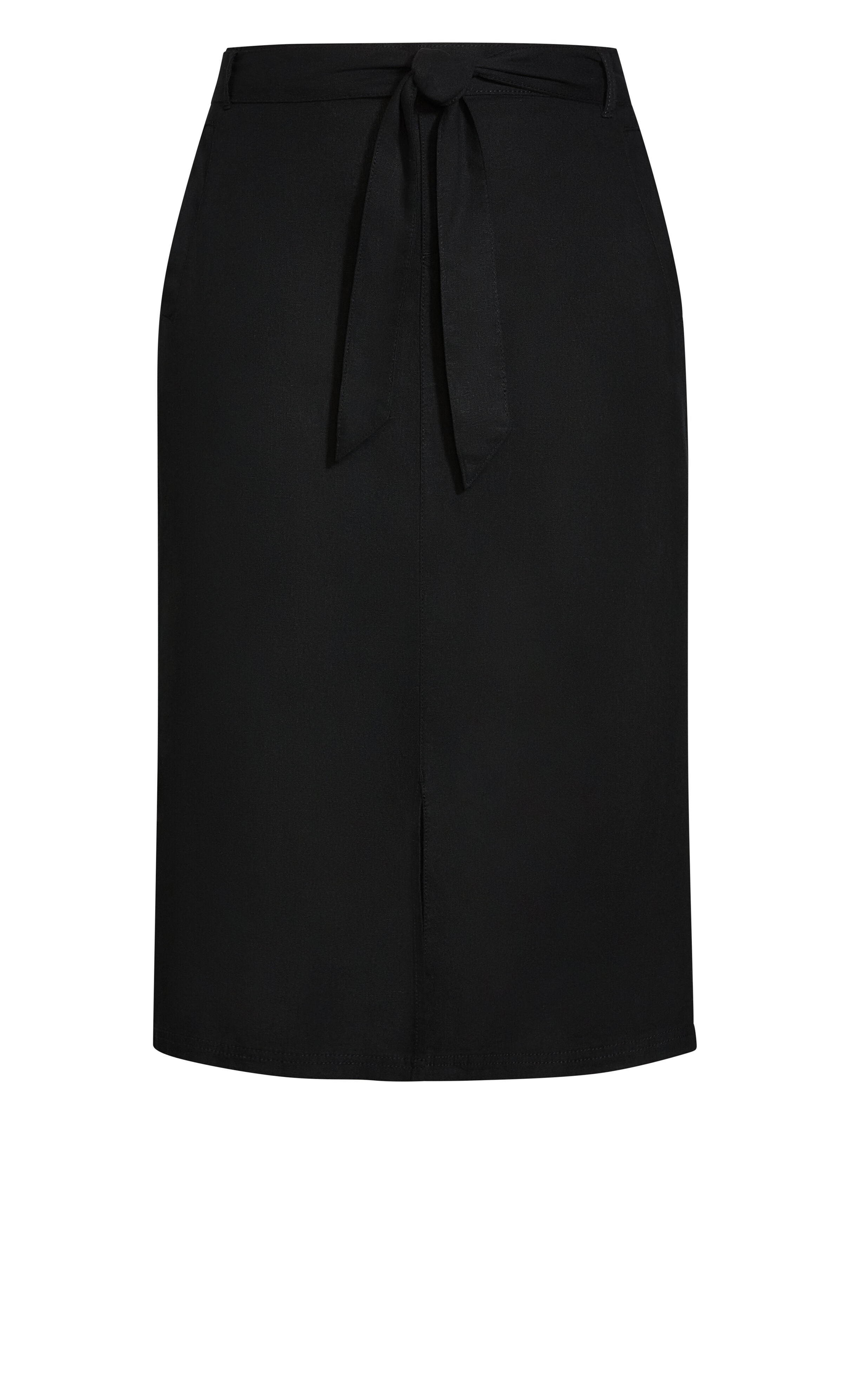 Linen Blend Skirt - black, , alternate image number 2