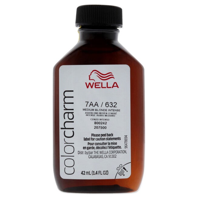 Color Charm Permanent Liquid Hair Color - 7AA 632 Medium Blonde Intense Ash by Wella for Unisex - 1.42 oz Hair Color, See Description, alternate image number 4