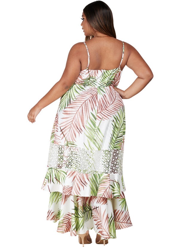 Ivory Ruffled Crochet Maxi, , alternate image number null
