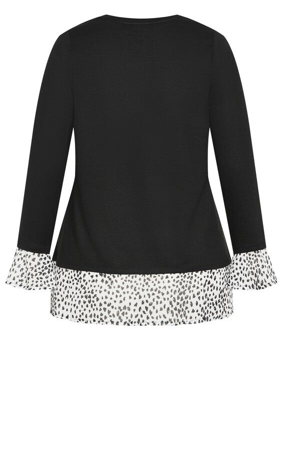 Hacci Chiffon Print Top - black leopard, , alternate image number 5