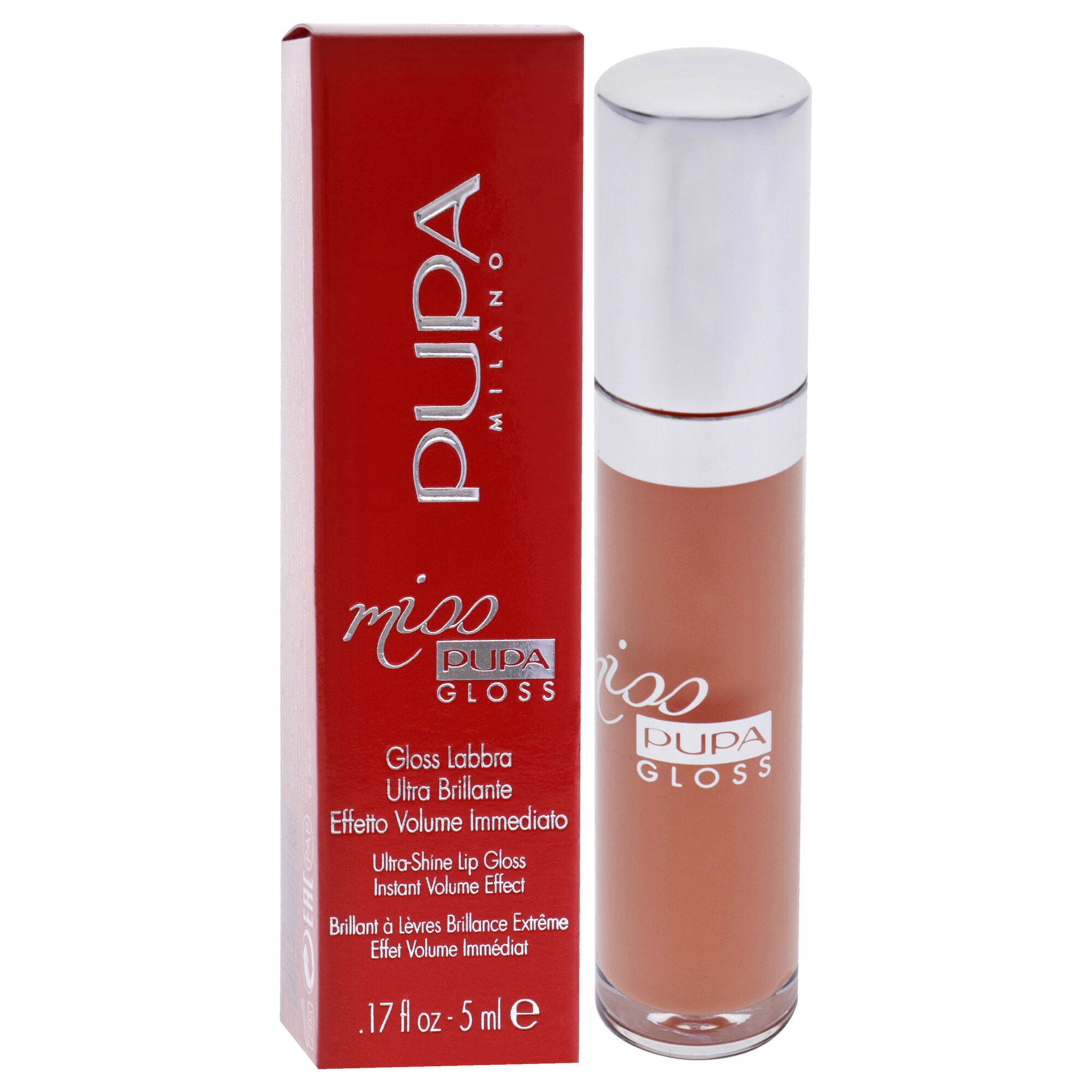 Miss Pupa Gloss Ultra-Shine Lip Gloss - 201 Tender Apricot by Pupa Milano for Women - 0.17 oz Lip Gloss, See Description, alternate image number 1