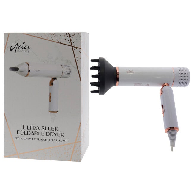 Ultra Sleek Foldable Hair Dryer - White by Aria Beauty for Women - 1 Pc Hair Dryer, See Description, alternate image number 3