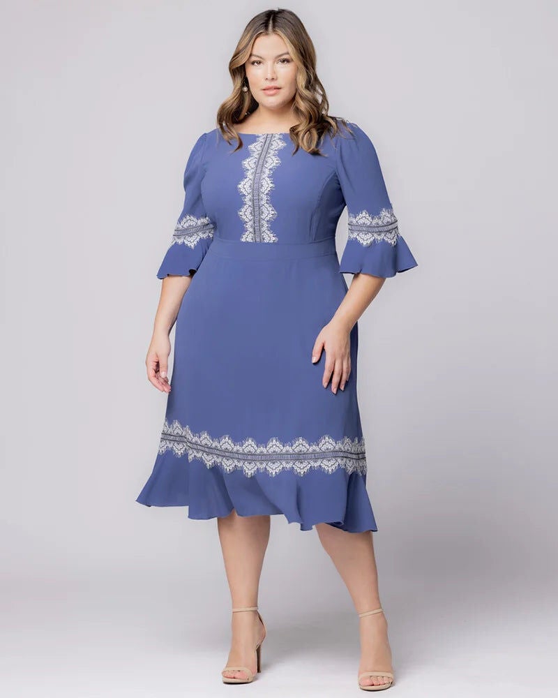 Villa Lace Trim Cocktail Dress, Black Noir, hi-res image number 0