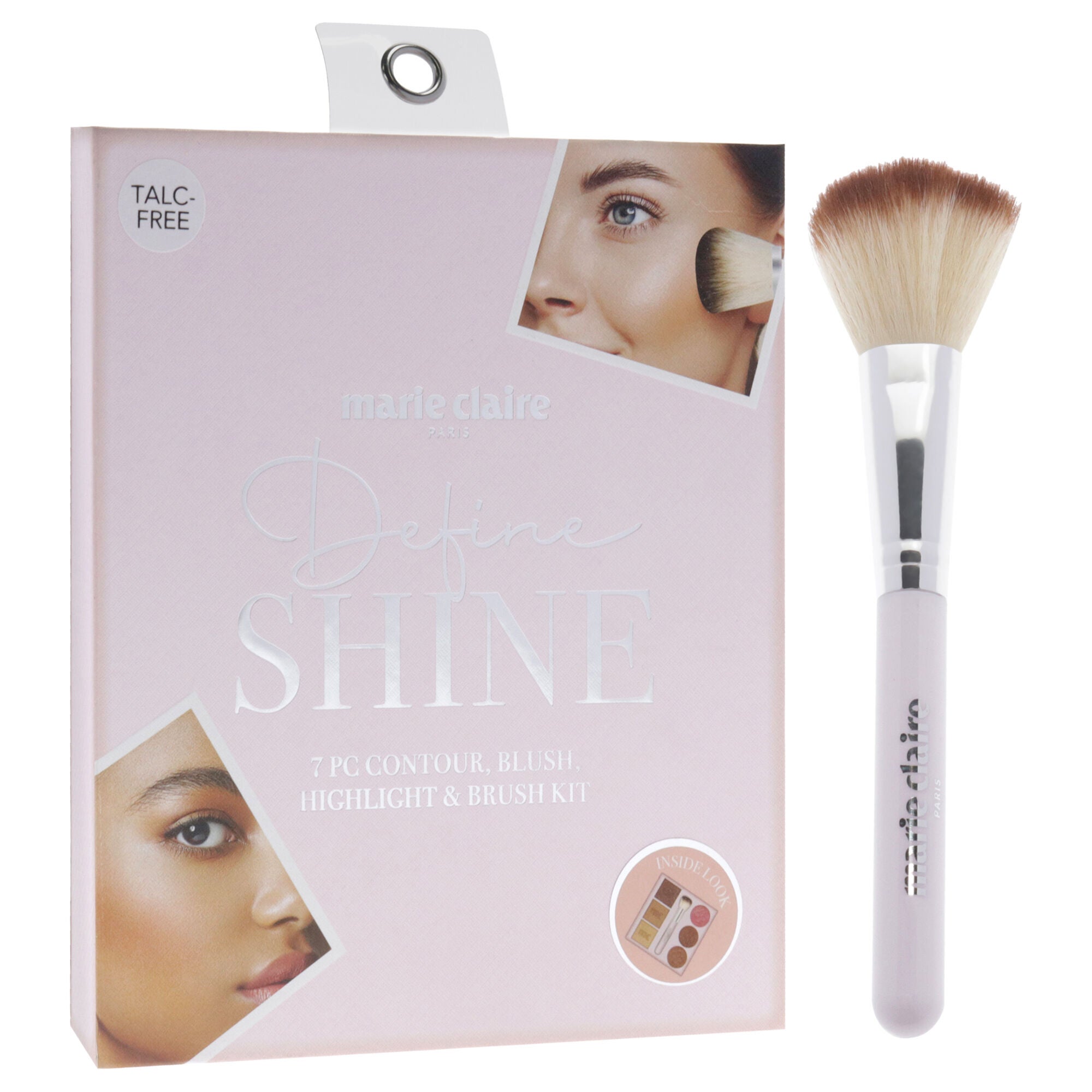 Define Shine Face Palette by Marie Claire for Women - 7 Pc 0.19oz Blush, 2 x 0.19oz Highlighters, 3 x 0.26oz Contour, Contour Brush, See Description, alternate image number 1