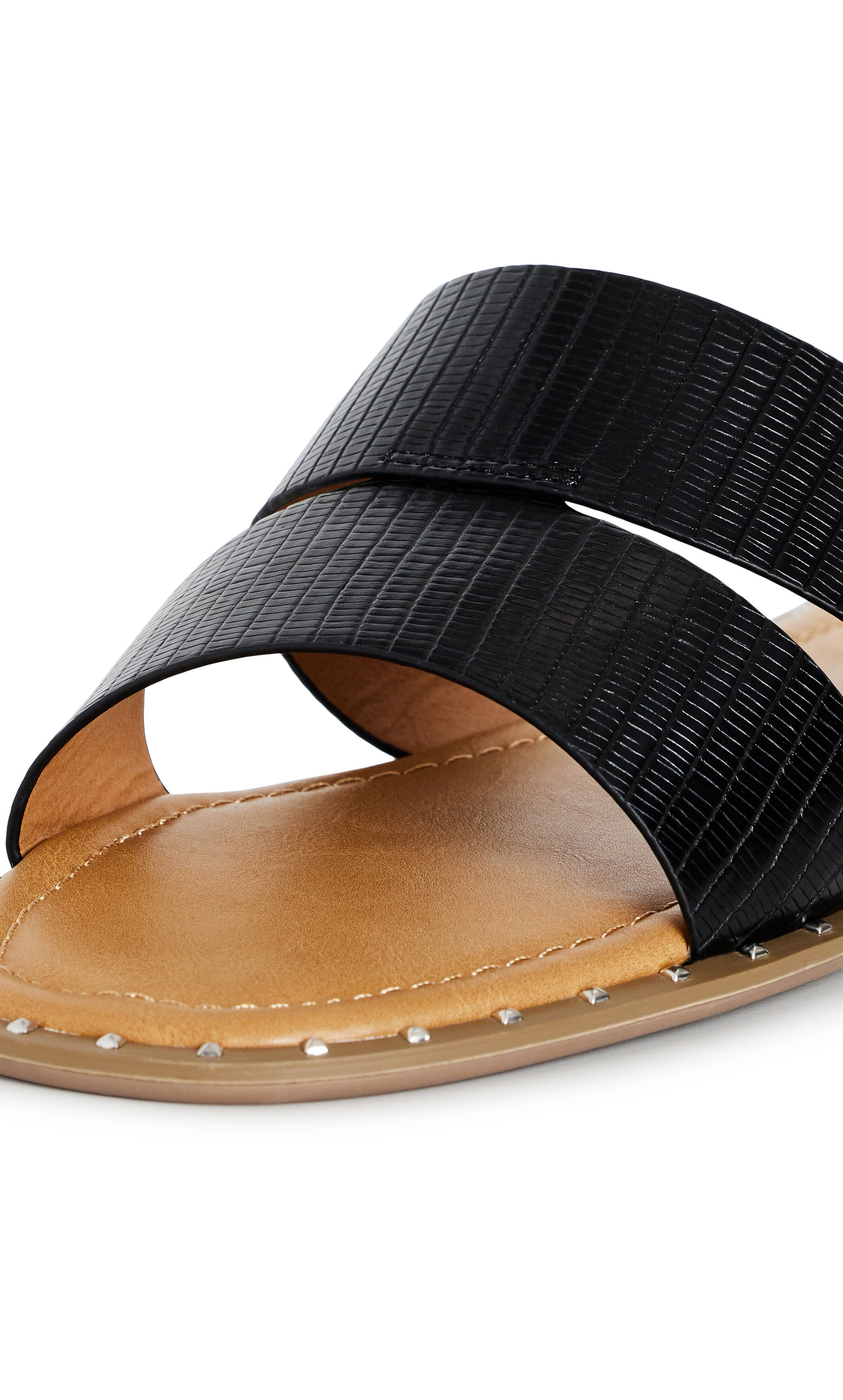WIDE FIT Riley Embossed Sandal - black, , alternate image number 6