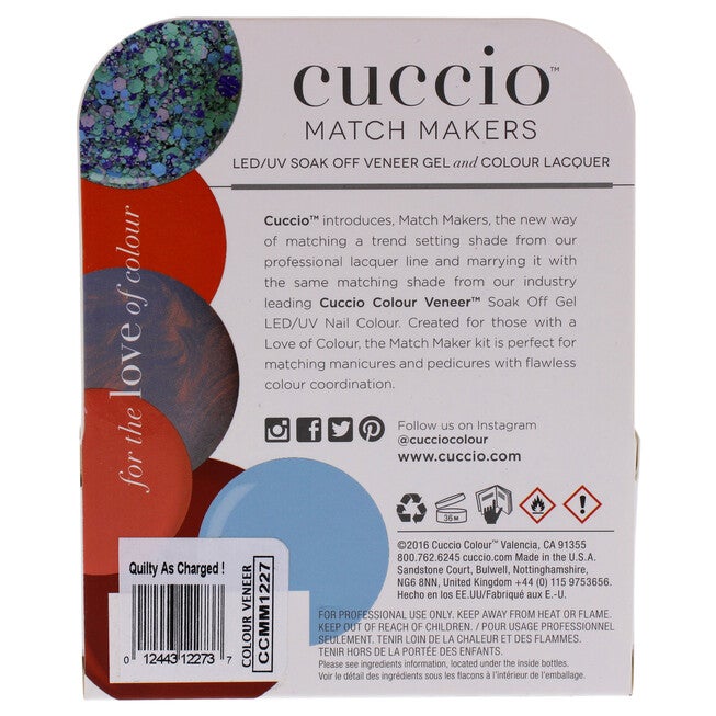 Match Makers Set - Quilty As Charged by Cuccio Colour for Women - 2 Pc 0.44oz Veneer Soak Of Gel Nail Polish, 0.43oz Colour Nail Polish, See Description, alternate image number 2