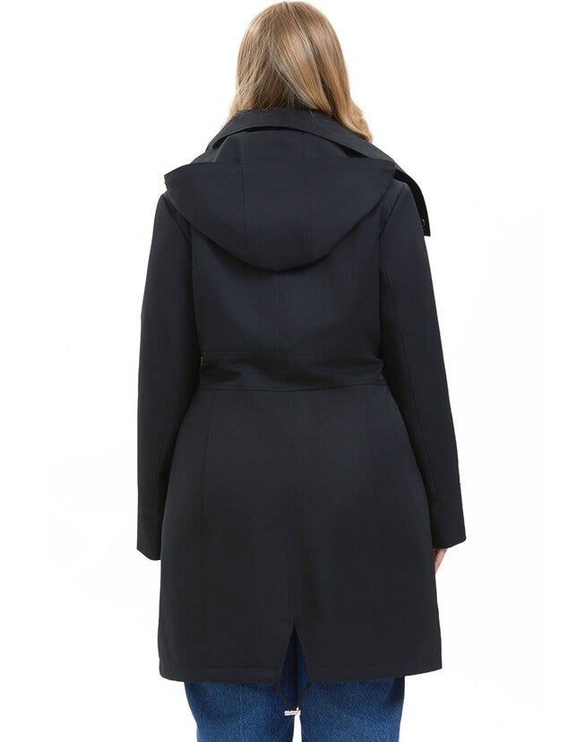 Mid-Length Hooded Anorak Jacket, Black, alternate image number 4