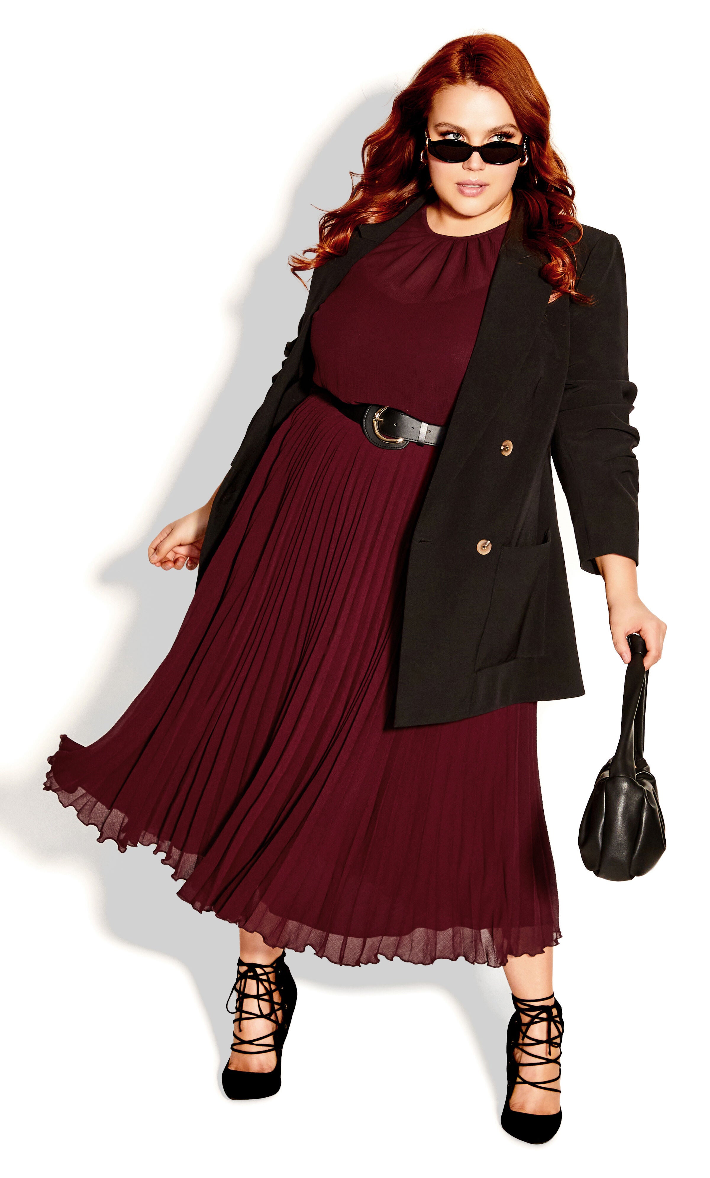 Love Pleat Dress - garnet, , alternate image number 2