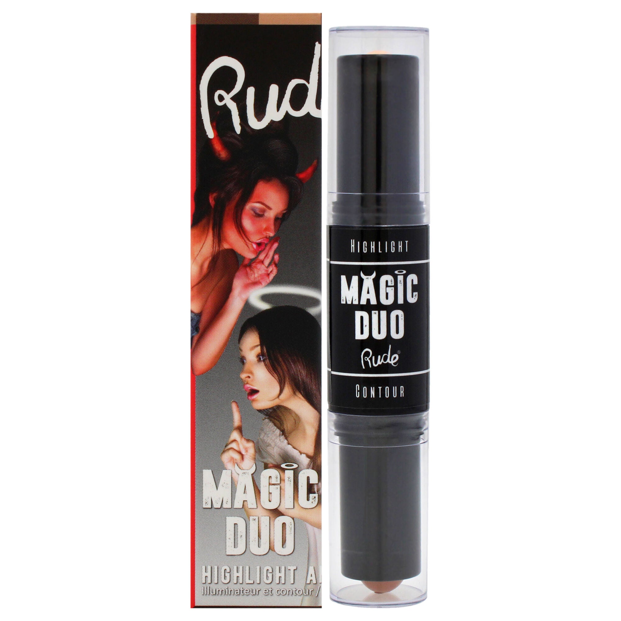 Magic Duo Highlight and Contour - Tan by Rude Cosmetics for Women - 2 x 0.15 oz Highlight and Contour, See Description, hi-res image number 0