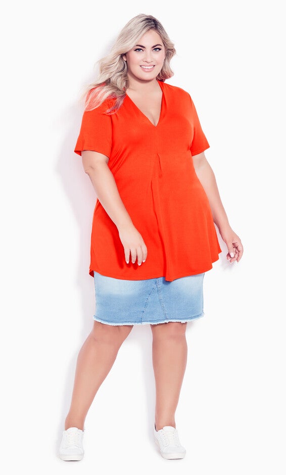 Kaylie Hi Lo Top - orange, , alternate image number 1