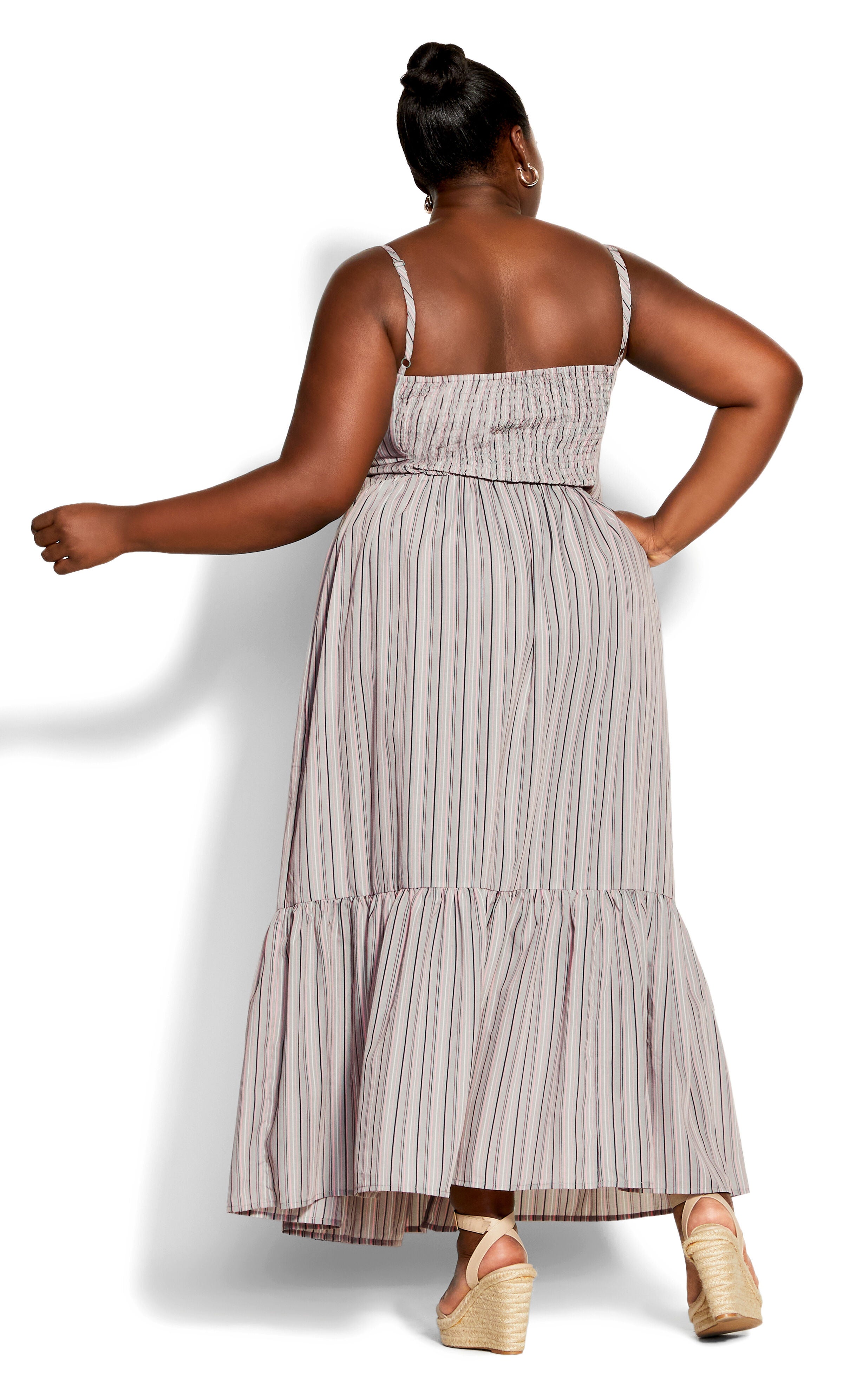 Stripe Swish Maxi Dress - sage, , alternate image number 2