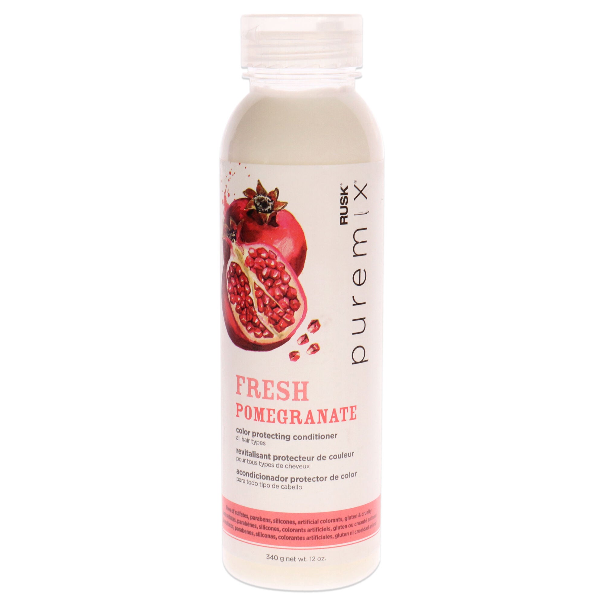 Puremix Fresh Pomegranate Color Protecting Conditioner by Rusk for Unisex - 12 oz Conditioner, White, hi-res image number 0