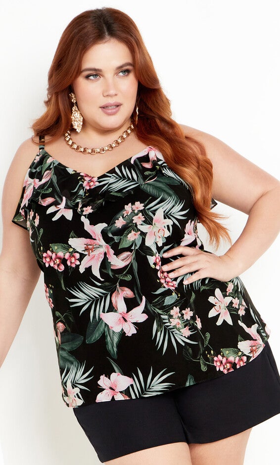 Nicole Print Cami - black, Black, hi-res image number 0