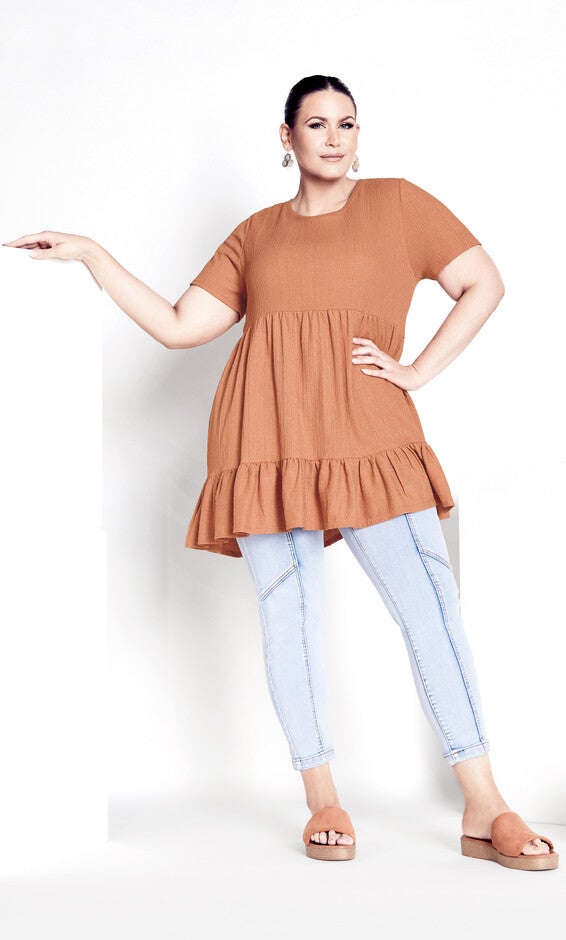 Soraya Texture Tunic - nutmeg, , alternate image number 3