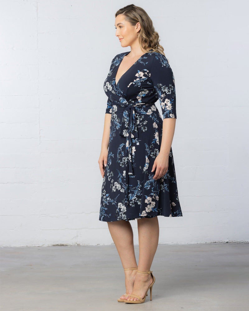 Signature Print Wrap Dress, French Blue Garden, alternate image number 2