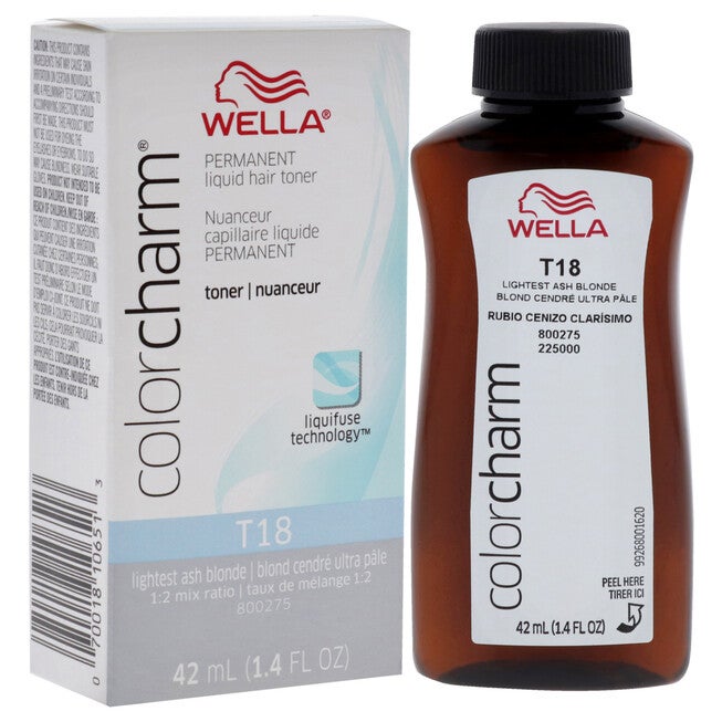 Color Charm Permanent Toner - T18 Lightest Ash Blonde by Wella for Unisex - 1.4 oz Toner, , alternate image number null