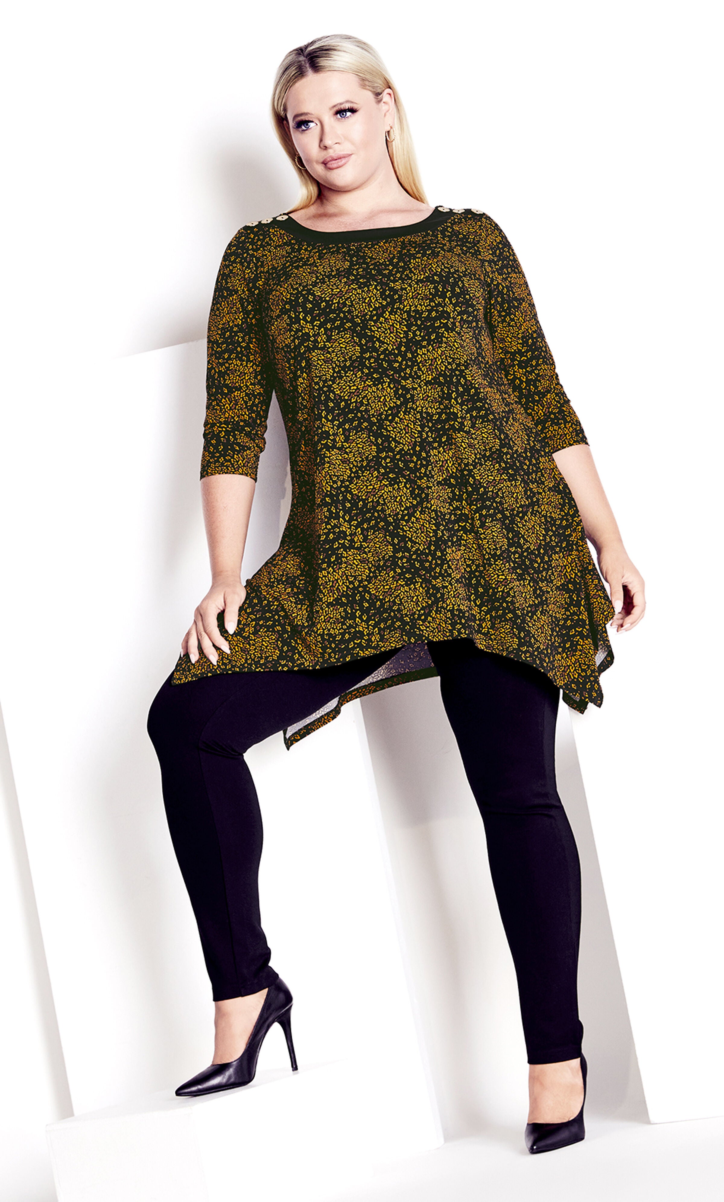Pamela Print Tunic - gold, , alternate image number 1