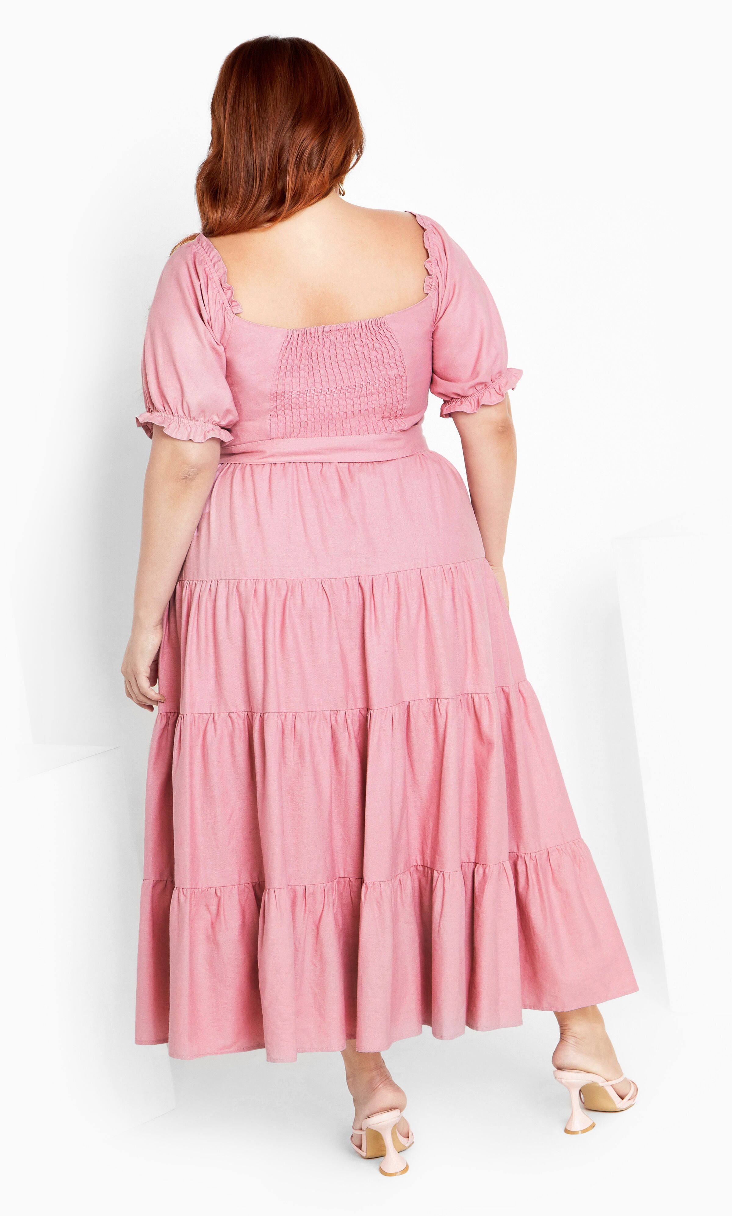 Puff Sleeve Maxi Dress - blush, , alternate image number 2
