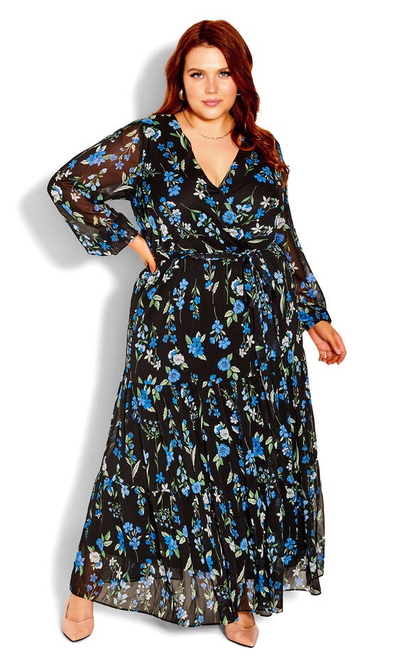 Blue Blossom Maxi Dress - black, , alternate image number 1