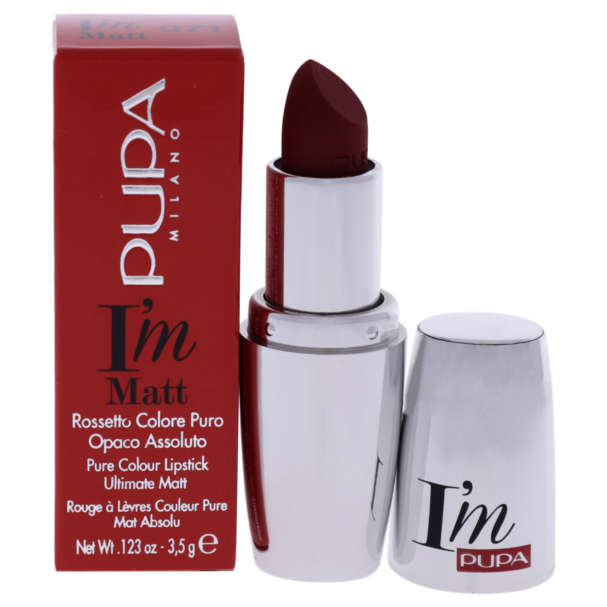 I Am Matt Pure Colour Lipstick - 071 True Red by Pupa Milano for Women - 0.123 oz Lipstick, See Description, hi-res image number 0