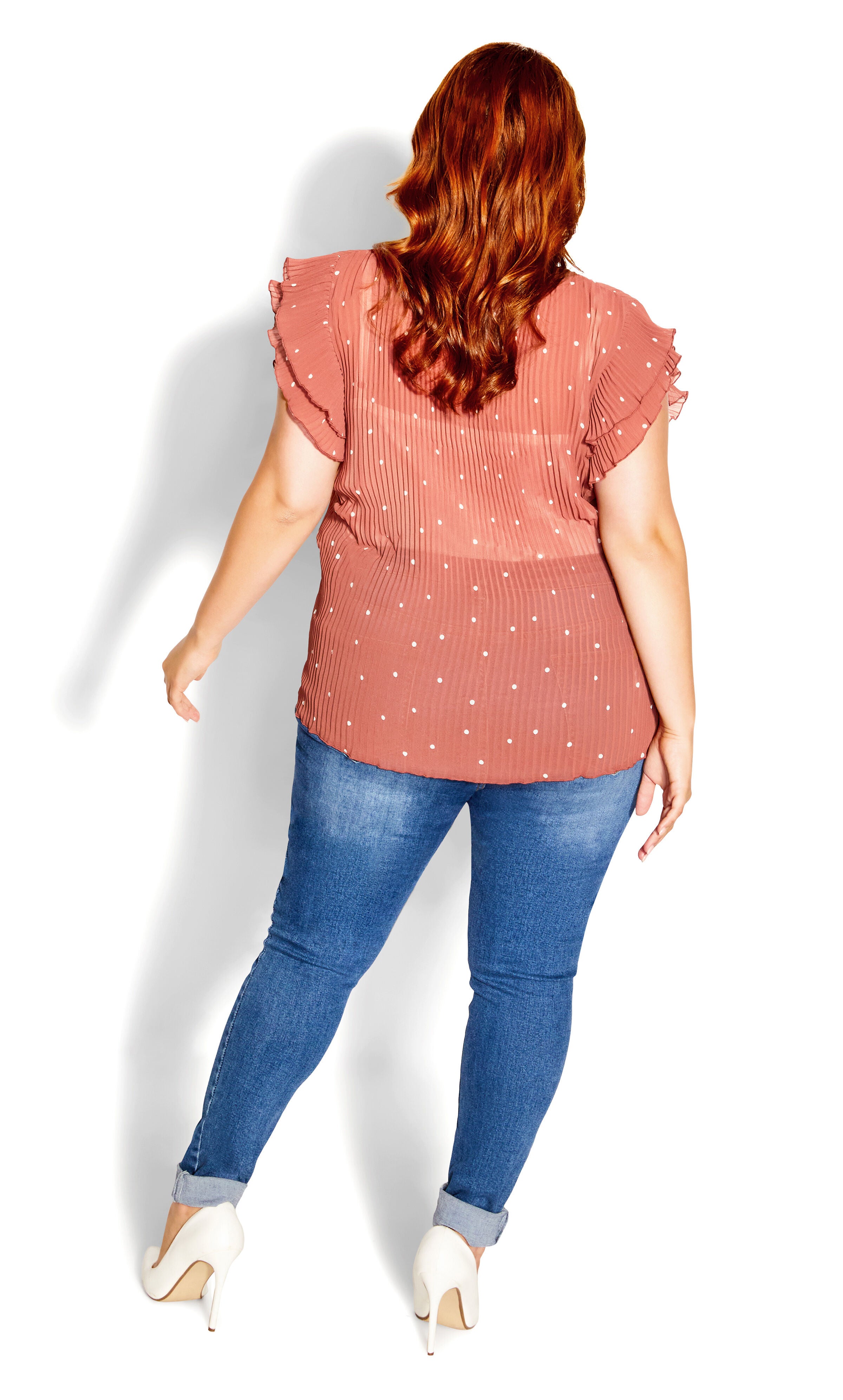 Pleated Spot Top - cinnamon, , alternate image number 3