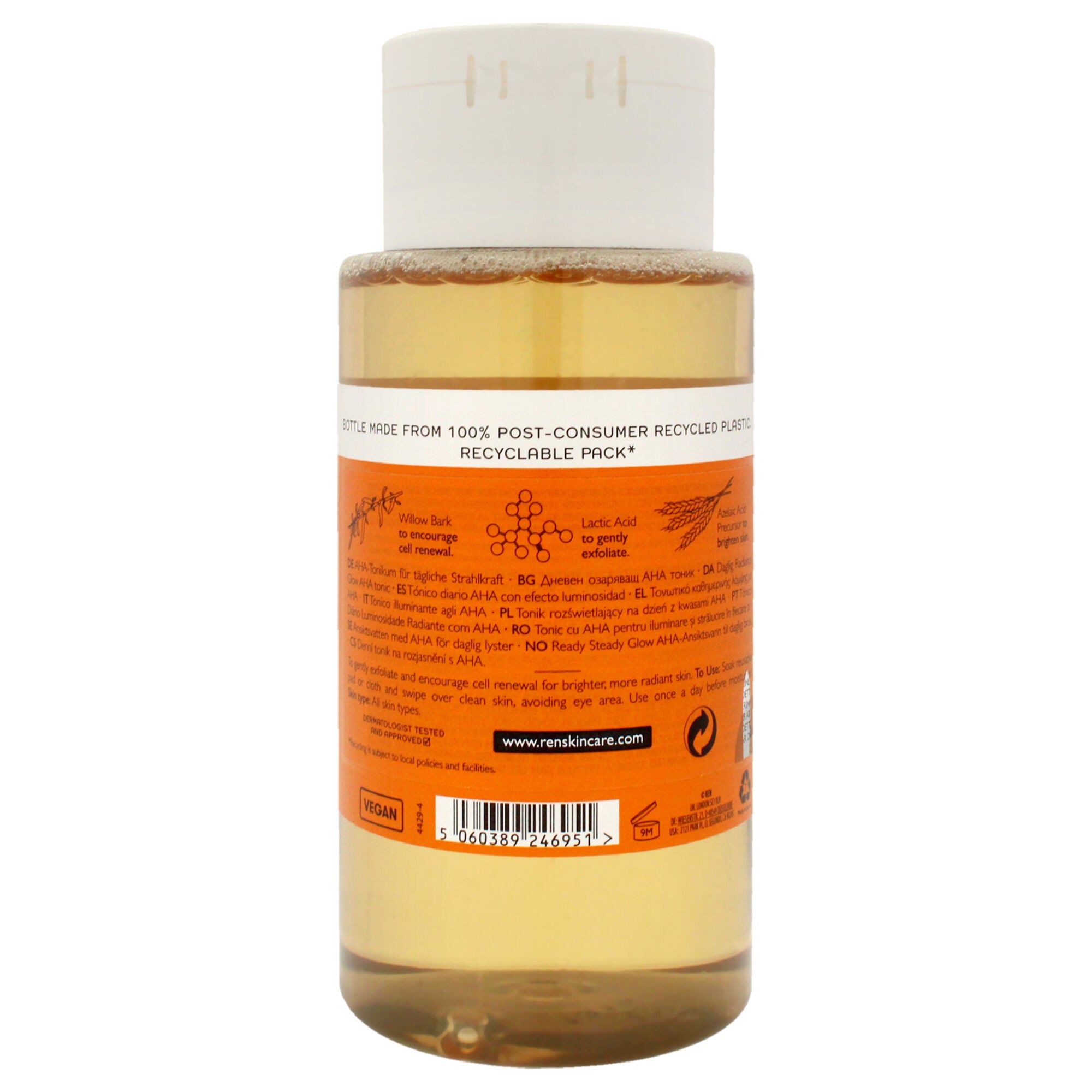 Ready Steady Glow Daily AHA Tonic by REN for Women - 8.5 oz Toner, See Description, alternate image number 1