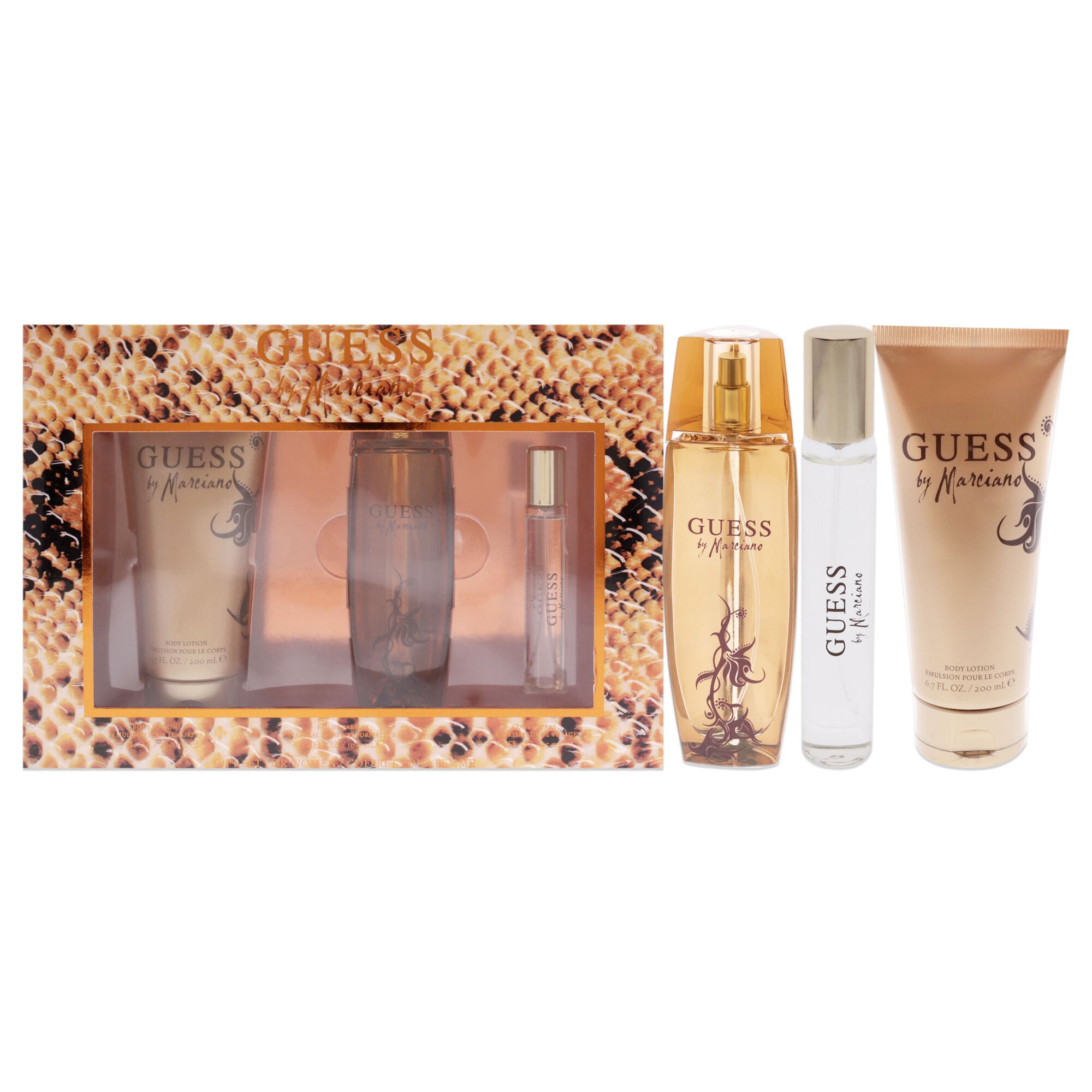 Guess By Marciano by Guess for Women - 3 Pc Gift Set 3.4oz EDP Spray, 0.5oz Travel Spray, 6.7oz Body Lotion, Clear, hi-res image number 0