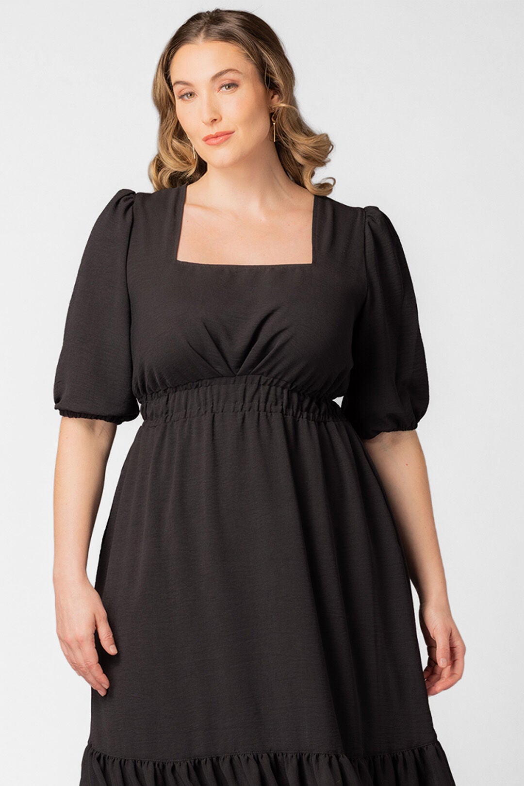 Bailey Square Neck Midi Dress, Black Noir / Black, alternate image number 2