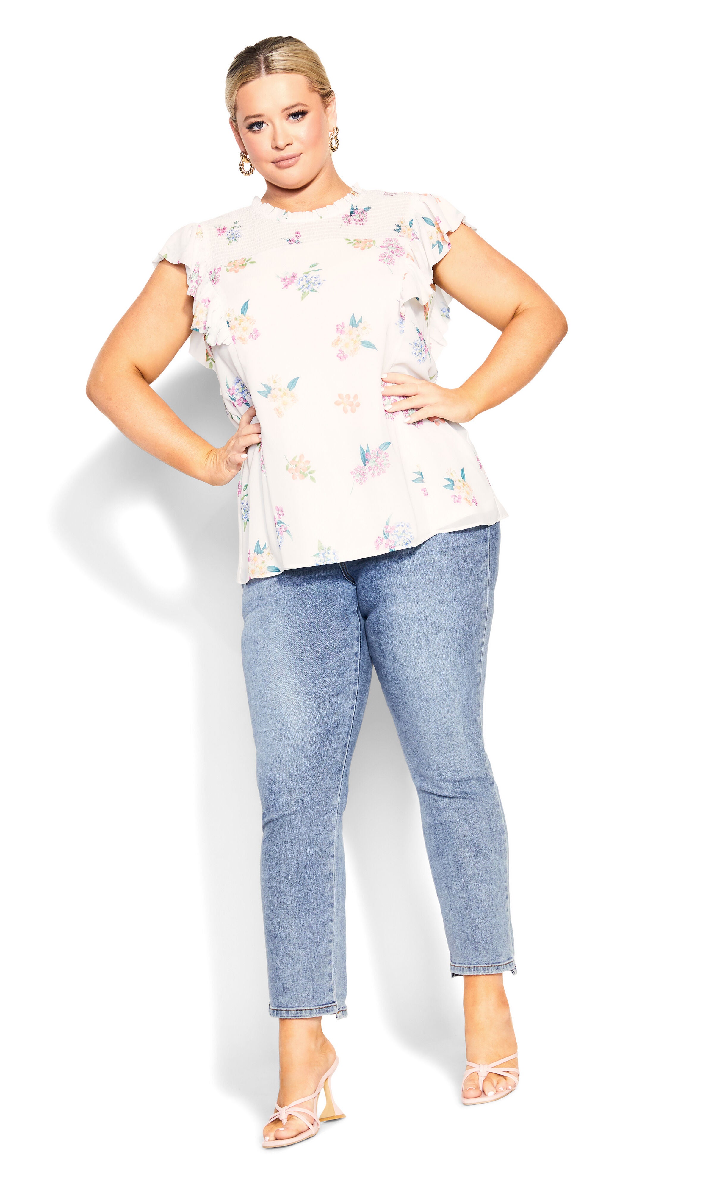 Bella Print Top - ivory, , alternate image number 3