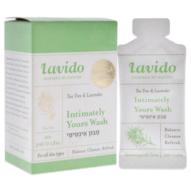 Intimately Yours Wash - Tea Tree and Lavander by Lavido for Unisex - 10 x 0.1 oz Cleanser, See Description, alternate image number 2