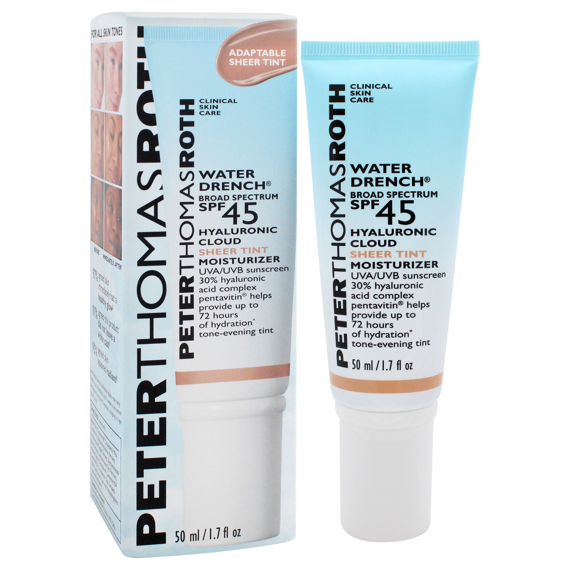Water Drench Hyaluronic Cloud Moisturizer SPF 45 by Peter Thomas Roth for Women - 1.7 oz Sunscreen, See Description, alternate image number 2