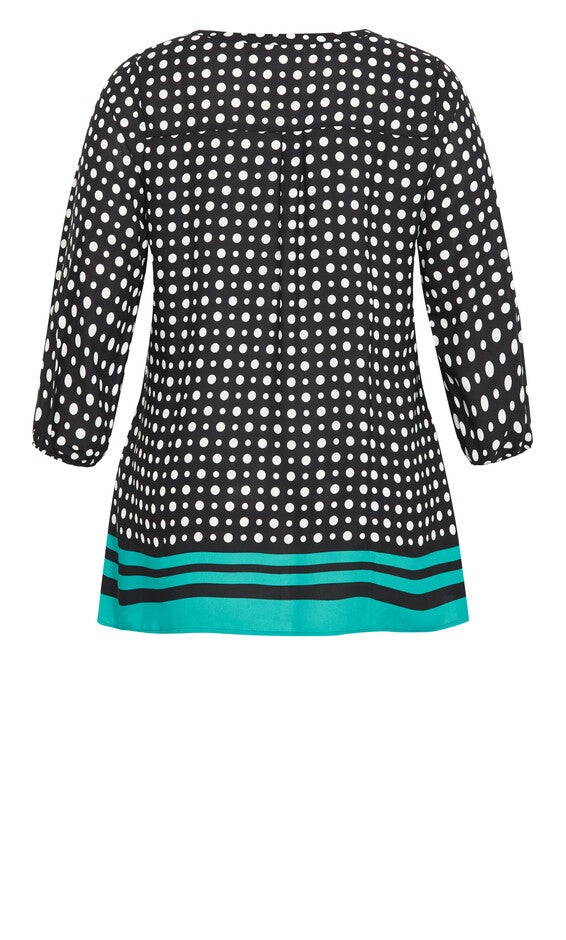 Malia Zip Border Top - emerald, , alternate image number 5