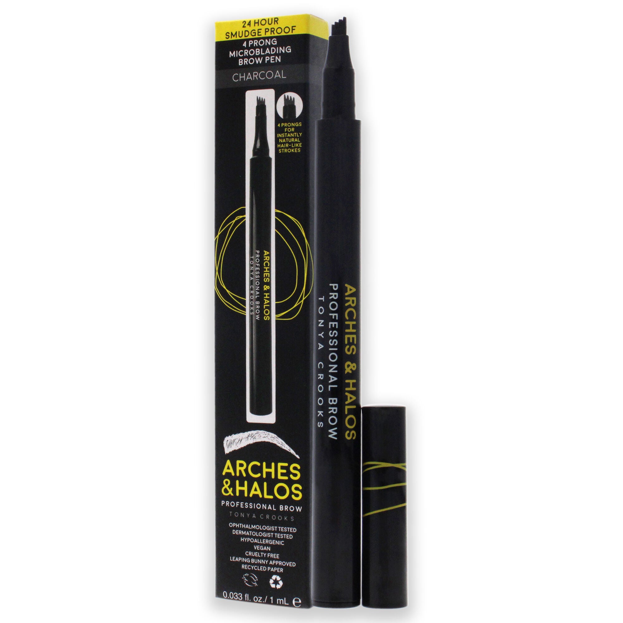 Microblading Brow Pen - Charcoal by Arches and Halos for Women - 0.026 oz Eyebrow Pen, See Description, alternate image number 3