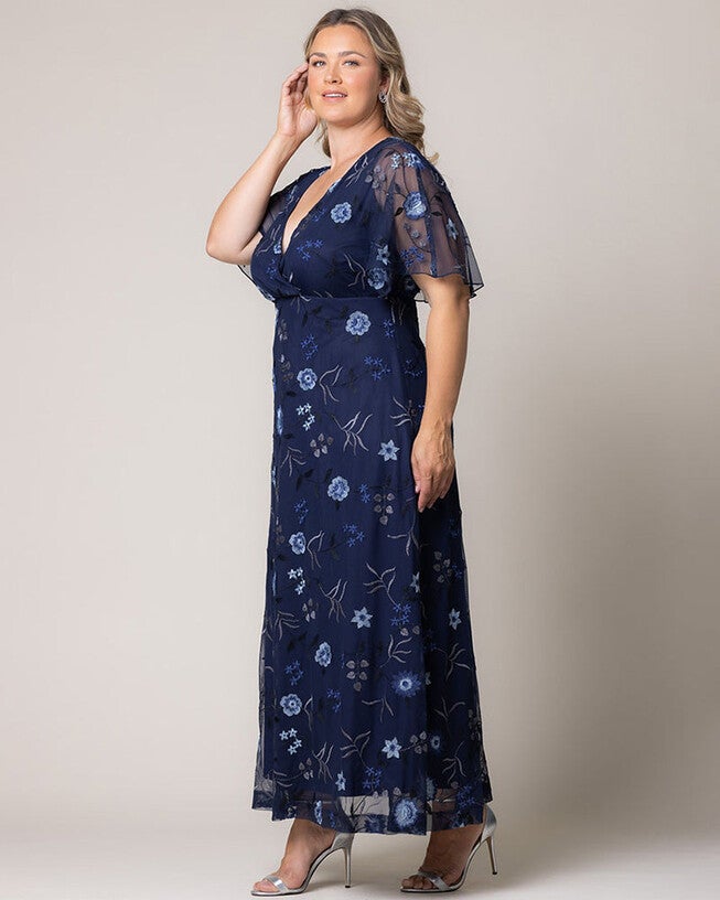 Embroidered Elegance Evening Gown, Twilight Blooms, alternate image number null