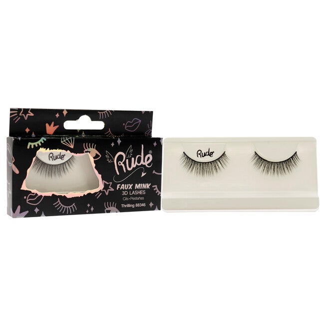 Essential Faux Mink 3D Lashes - Thrilling by Rude Cosmetics for Women - 1 Pc Pair, See Description, alternate image number 4