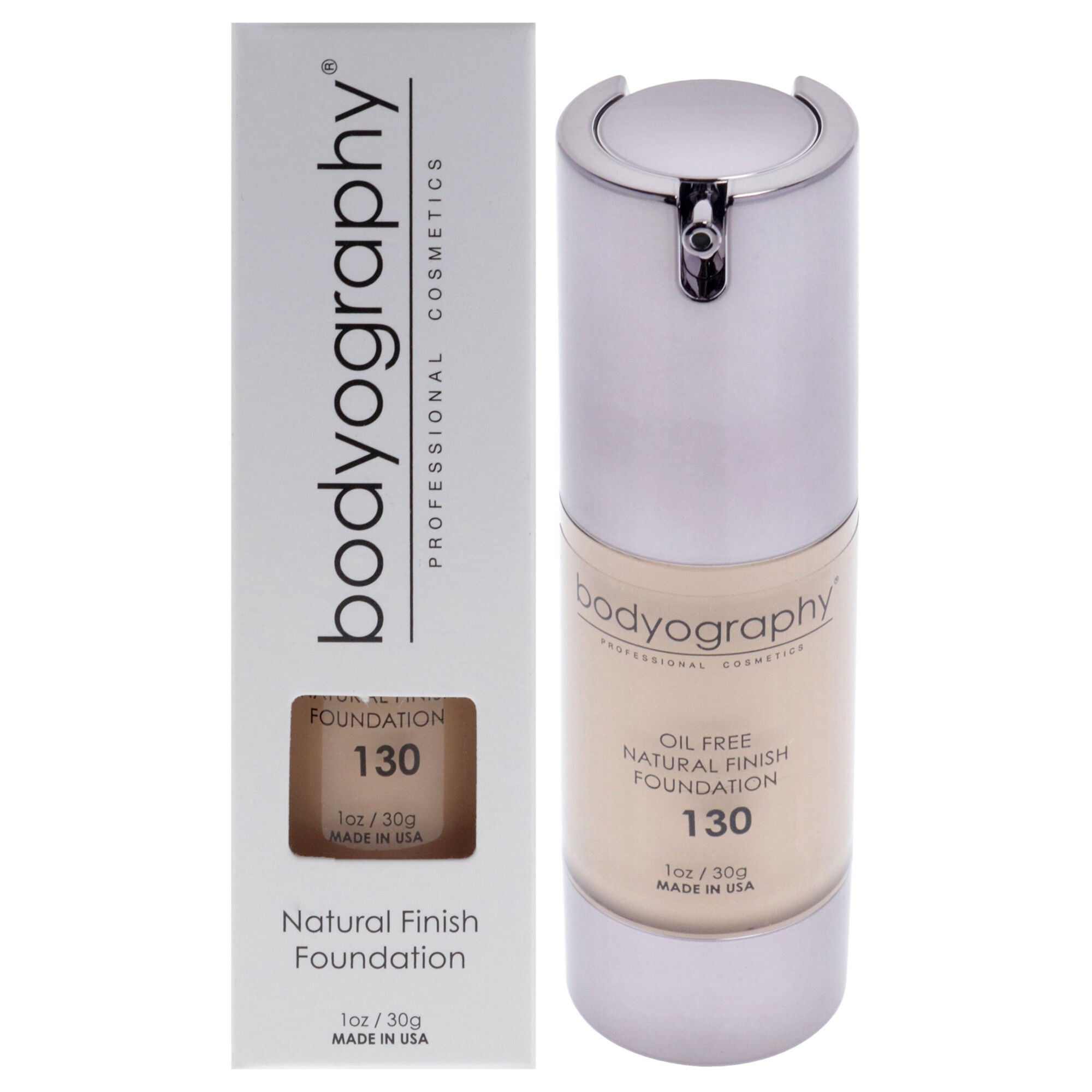 Natural Finish Foundation - 130 Light Medium Neutral by Bodyography for Women - 1 oz Foundation, See Description, hi-res image number 0