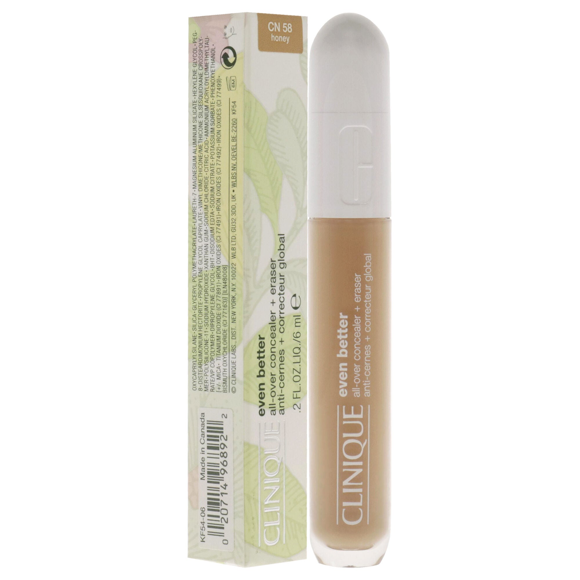Even Better All-Over Concealer Plus Eraser - CN 58 Honey by Clinique for Women - 0.2 oz Concealer, See Description, alternate image number 1