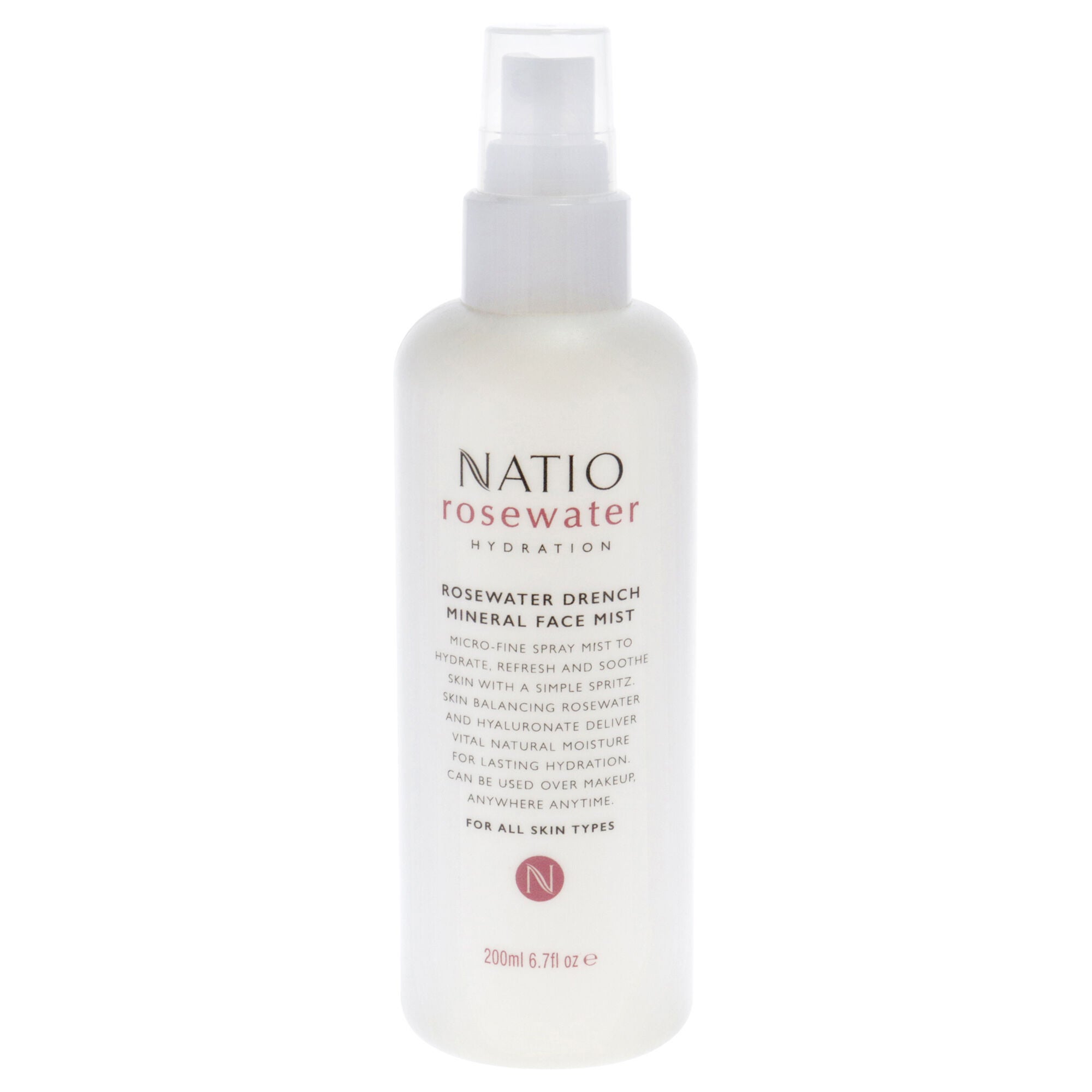 Rosewater Drench Mineral Face Mist by Natio for Women - 6.7 oz Mist, See Description, hi-res image number 0