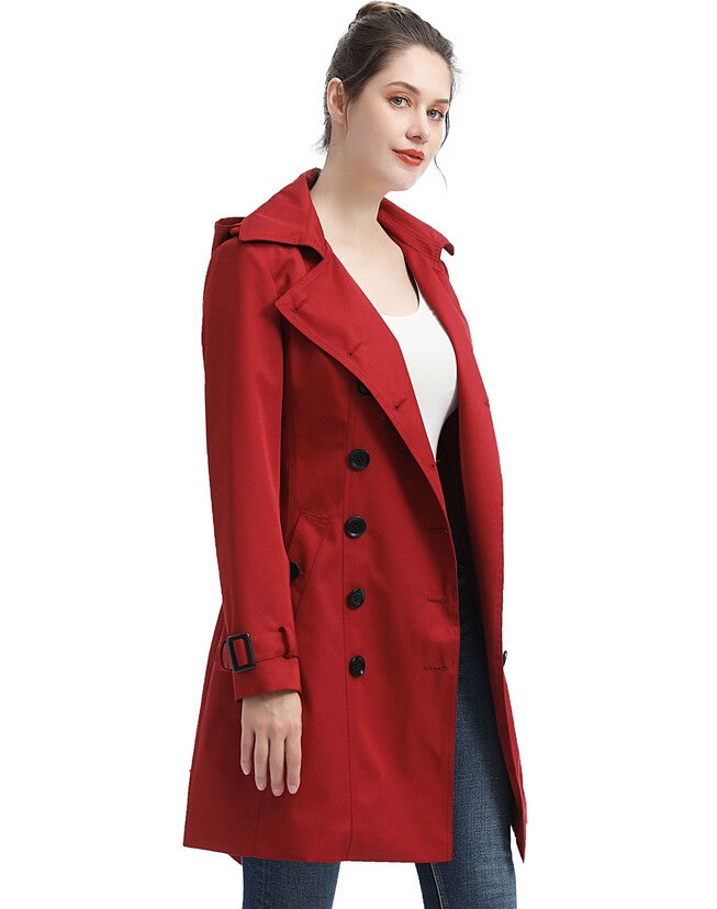 Alexa Waterproof Classic Hooded Trench Coat, , alternate image number 2