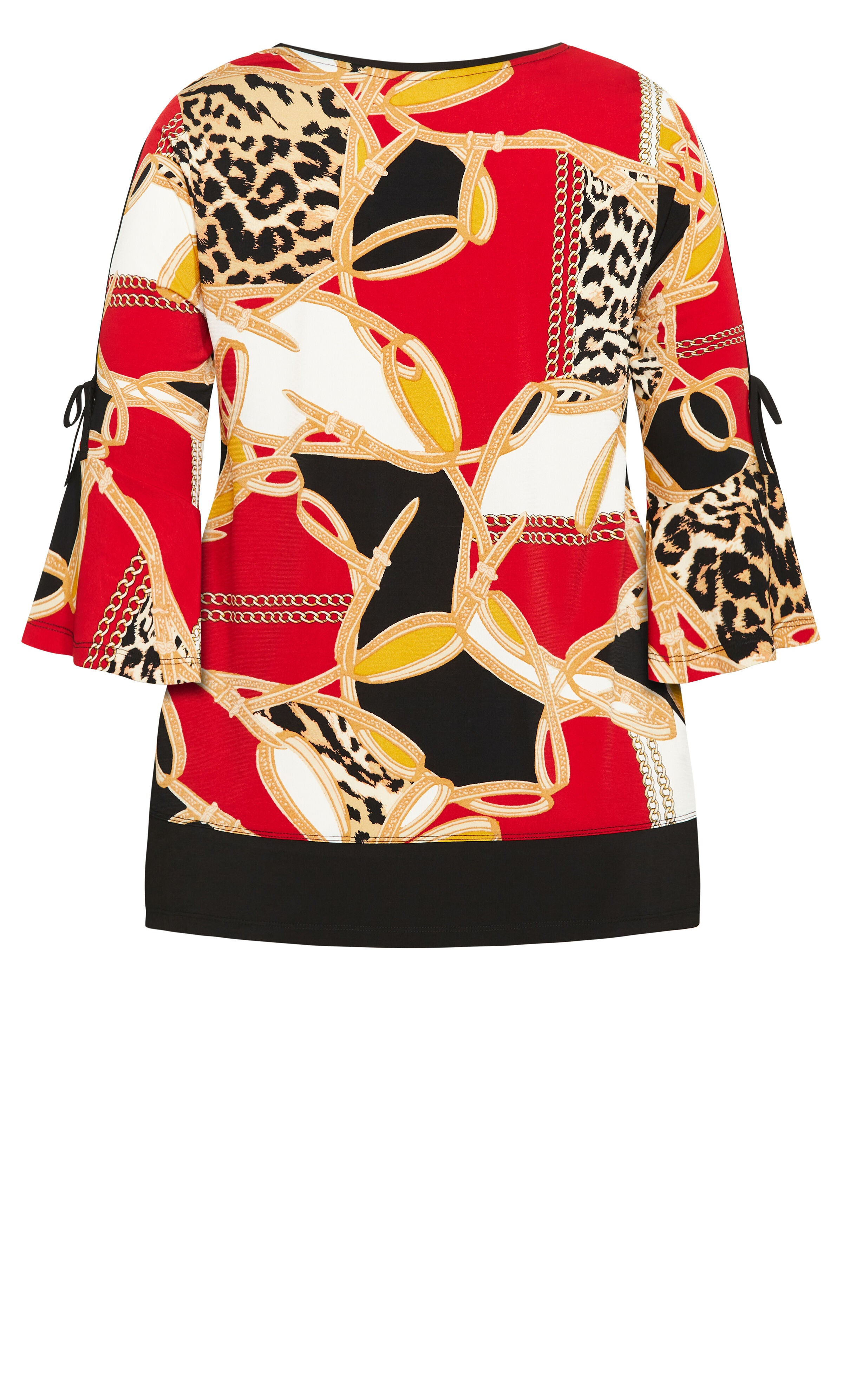 Lara Layered Print Top - red chain, , alternate image number 5