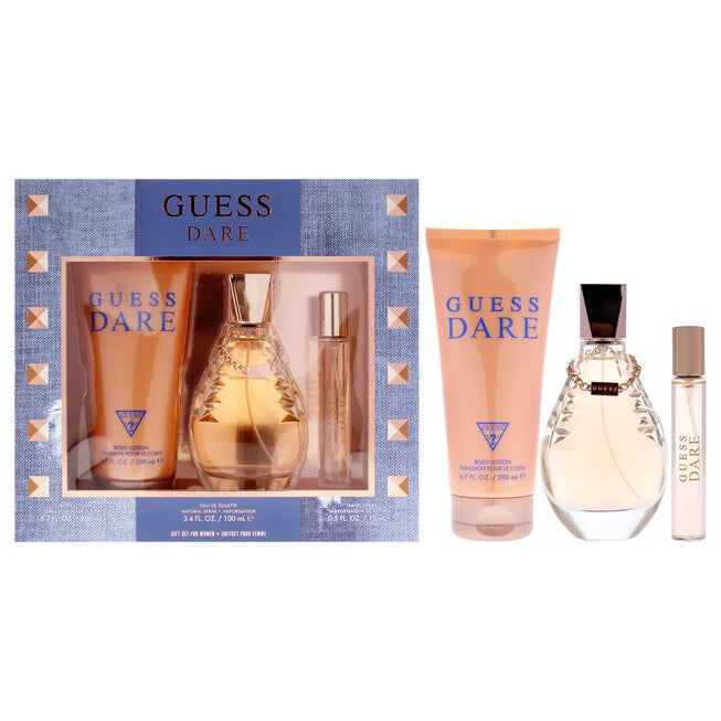 Guess Dare by Guess for Women - 3 Pc Gift Set 3.4oz EDT Spray, 0.5oz EDT Spray, 6.7oz Body Lotion, See Description, hi-res image number 0